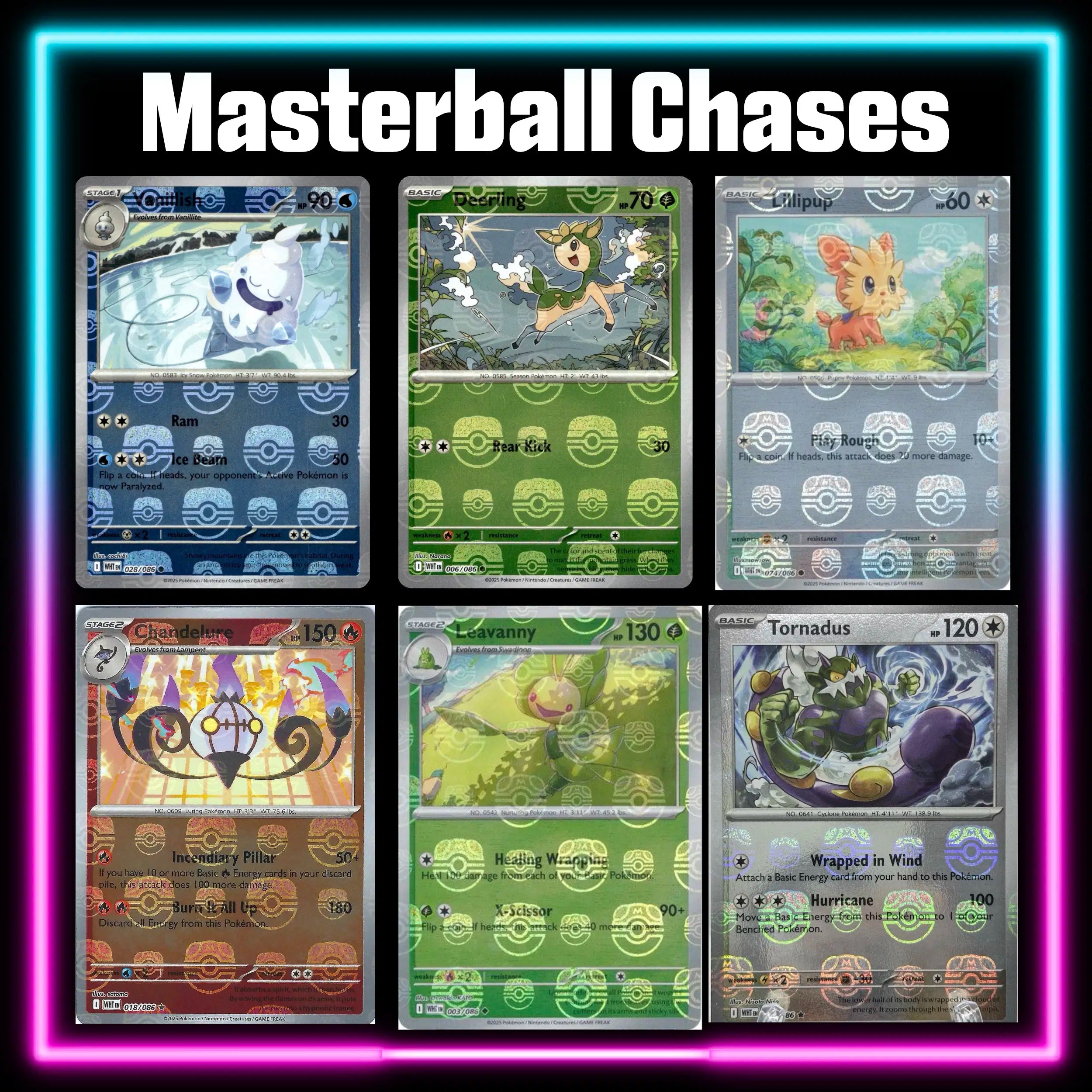 Pokemon White Flare English master set checklist vinyl sticker kit, sheet 6, Portal Customs