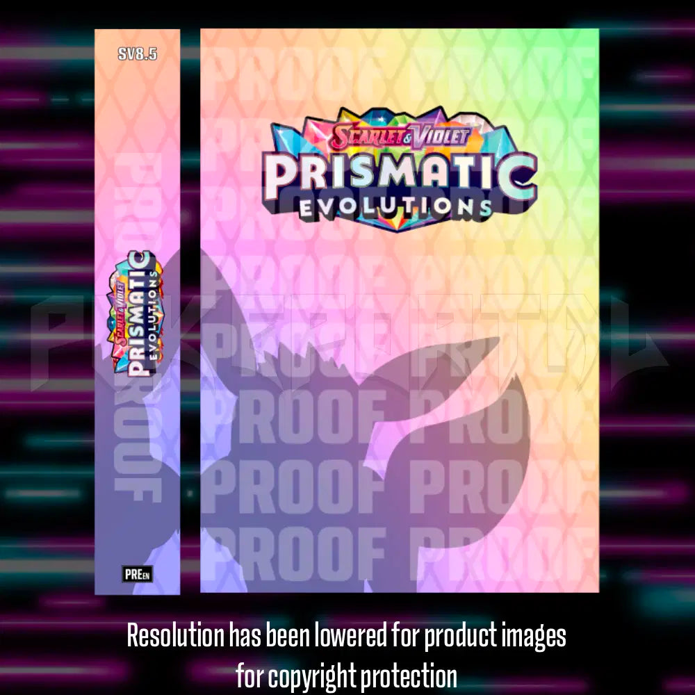 Pokemon Prismatic Evolutions master set checklist vinyl sticker kit, sheet 2, Portal Customs