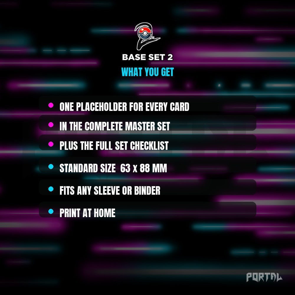 Pokemon Base Set 2 master set placeholders, what you get, Portal TCG