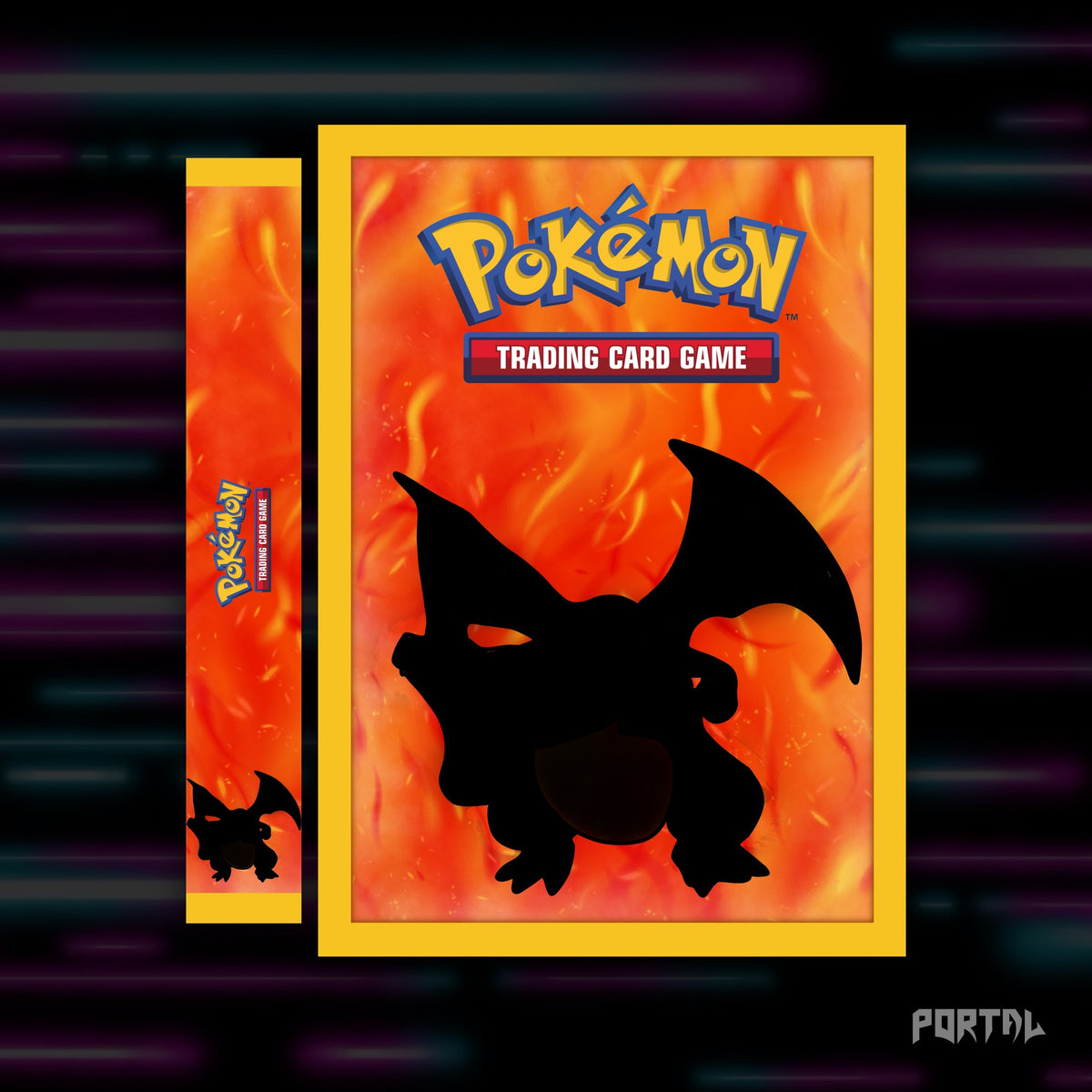 Pokemon Base Set master set checklist kit, Charizard cover and spine, Portal TCG
