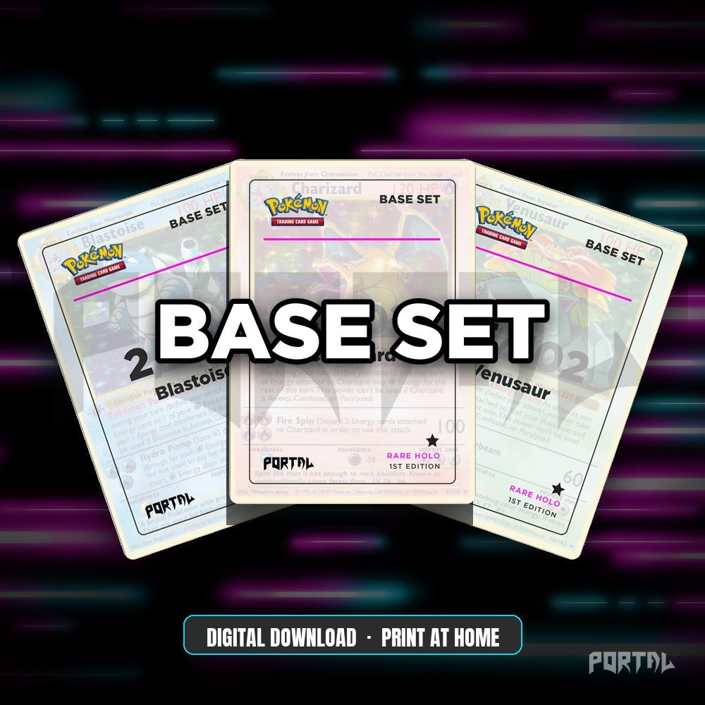 Pokemon Base Set master set placeholders, digital download, Portal TCG