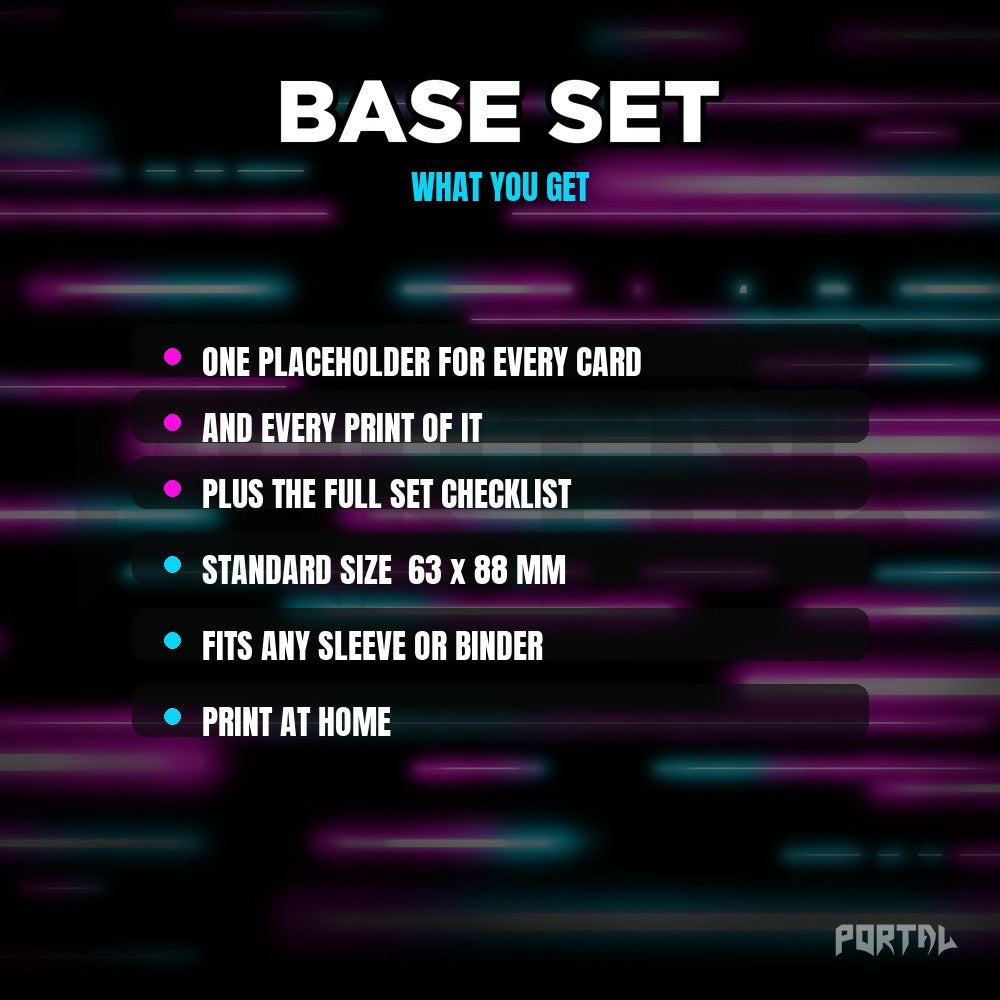 Pokemon Base Set master set placeholders, what you get, Portal TCG