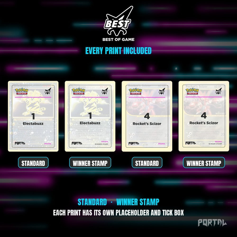 Pokemon Best of Game master set placeholders, every print included, Portal TCG