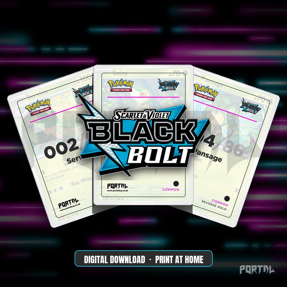 Black Bolt master set placeholders, digital download, Portal TCG