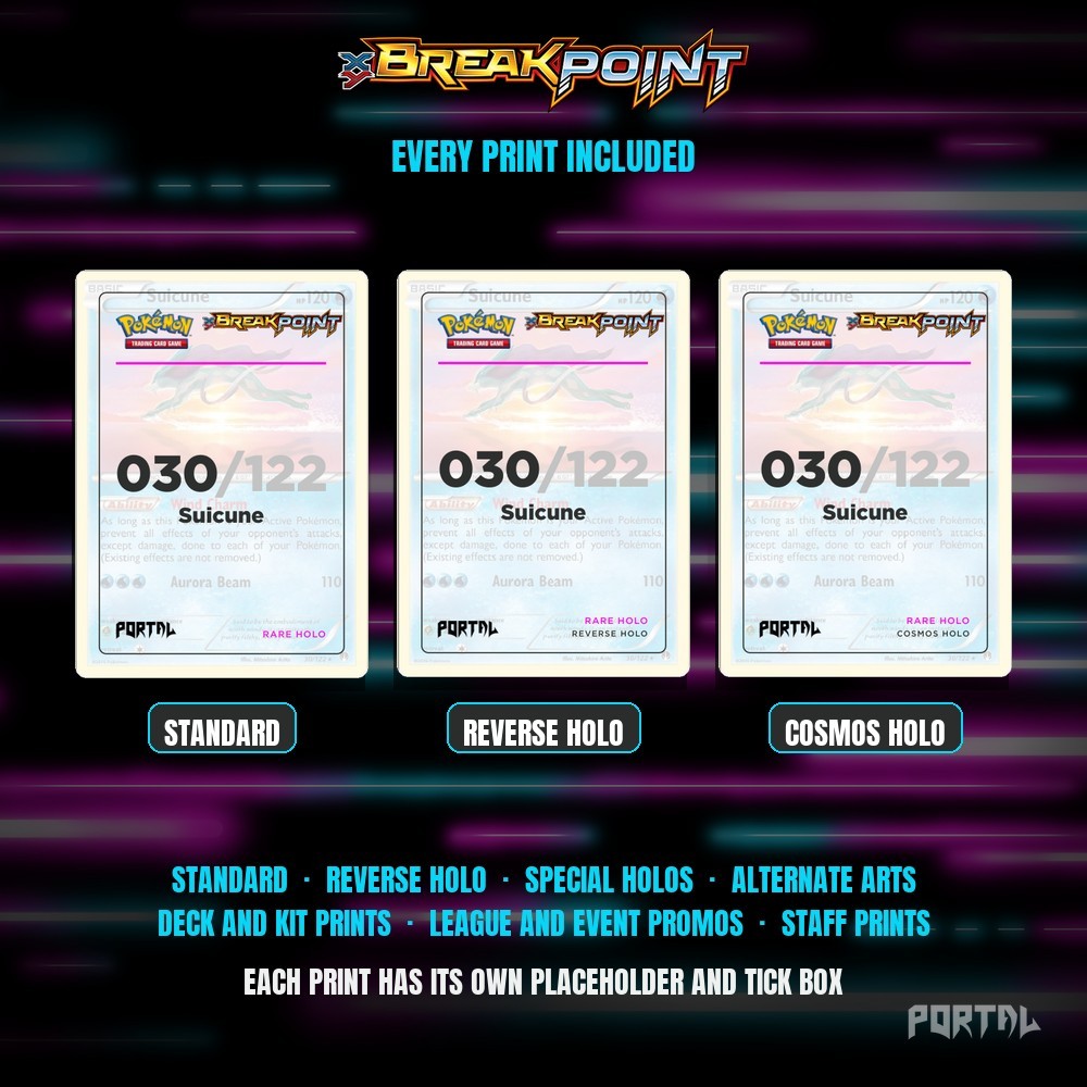 Pokemon BREAKpoint master set placeholders, every print included, Portal TCG