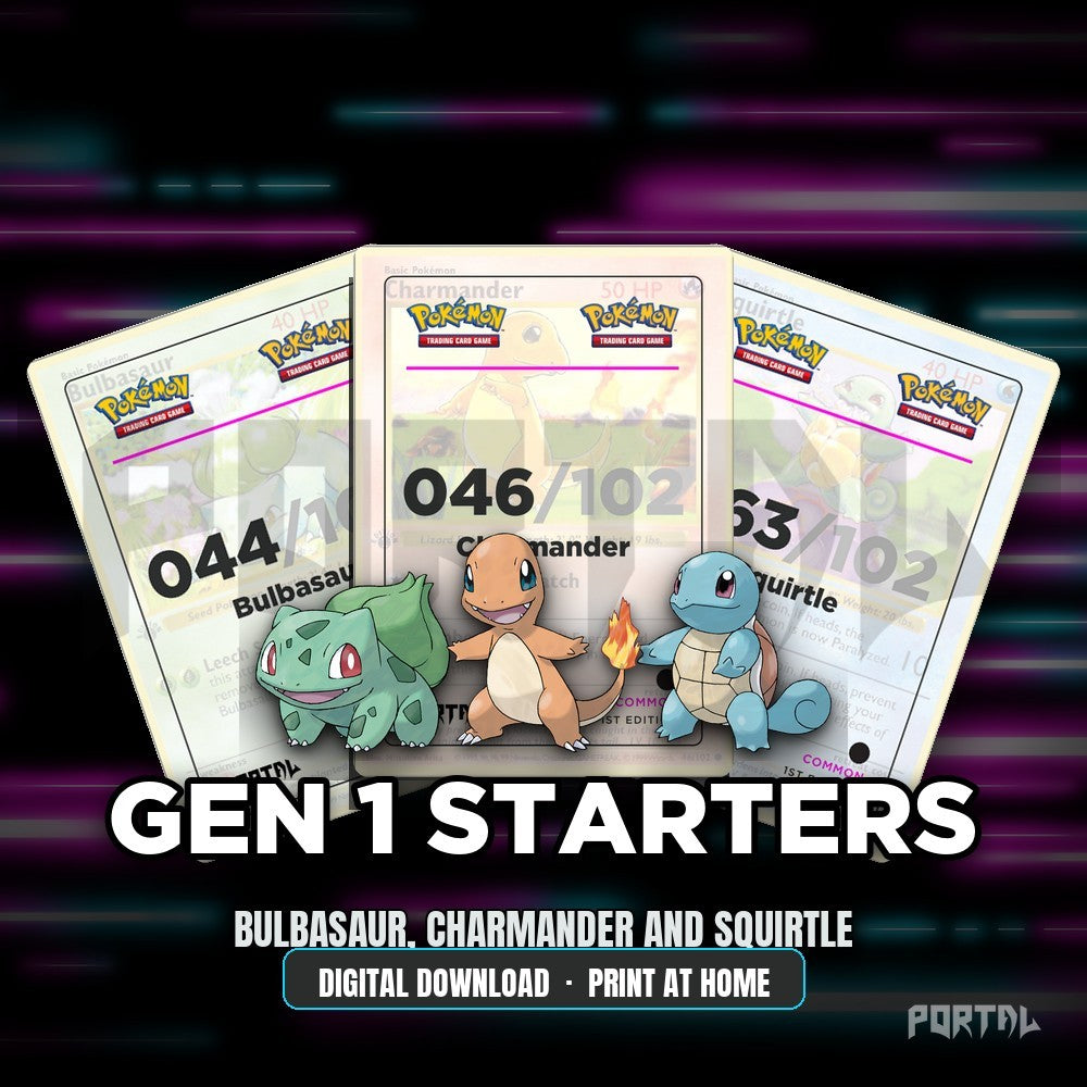 Gen 1 Starters bundle placeholders, digital download