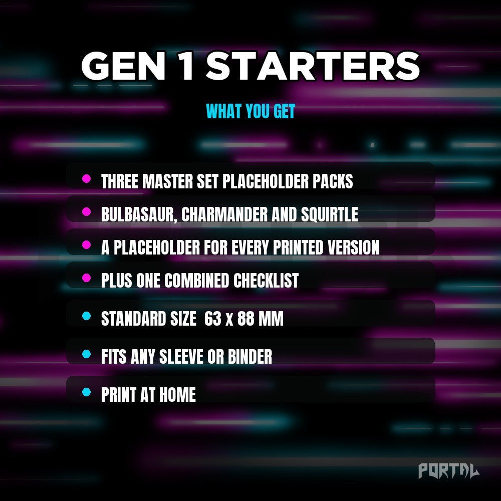 What you get in the Gen 1 Starters bundle