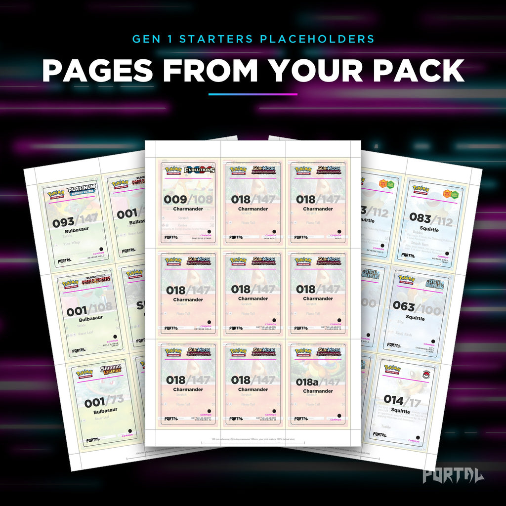 Pages from the Gen 1 Starters bundle