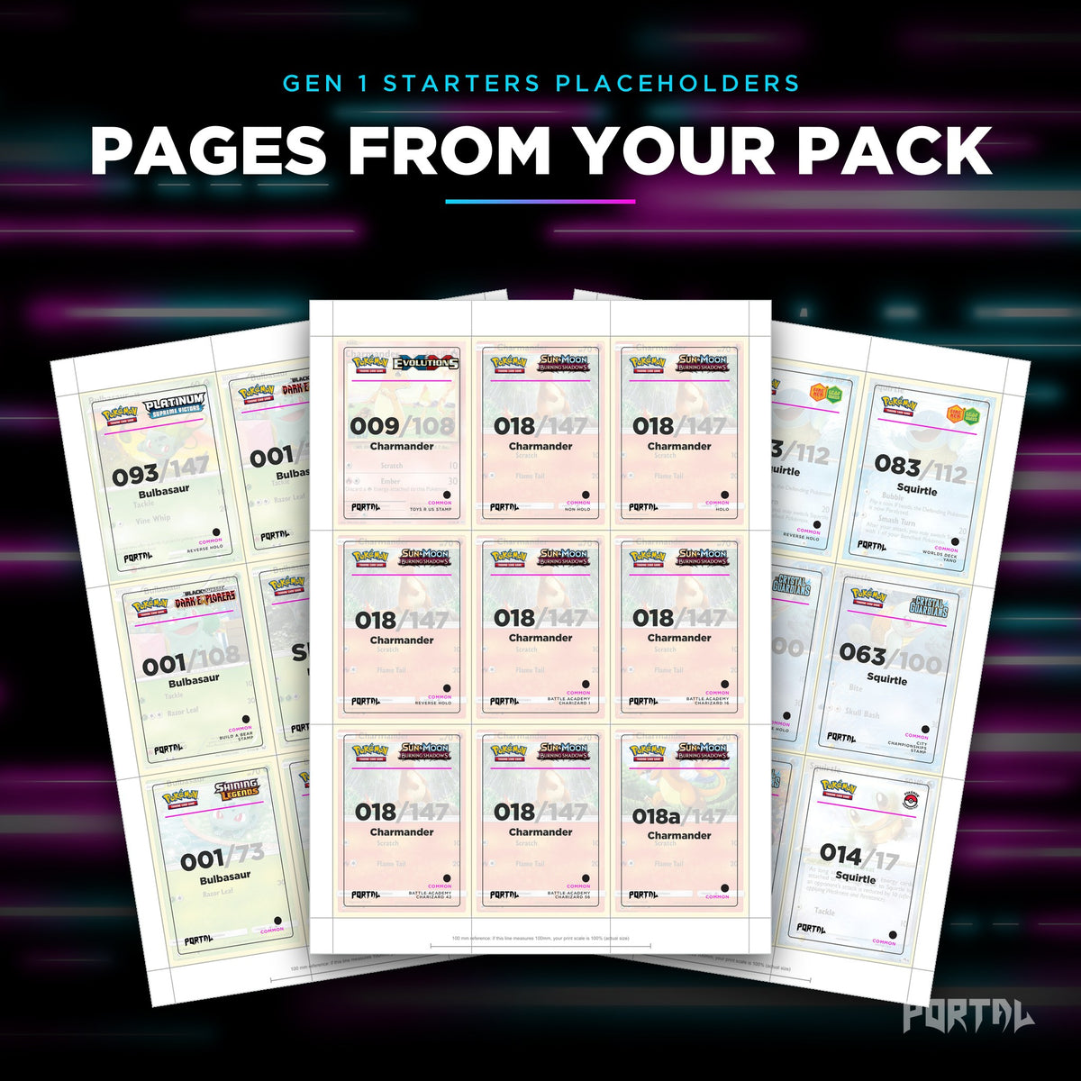 Pages from the Gen 1 Starters bundle