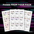 Pages from the Mega Evolution era bundle