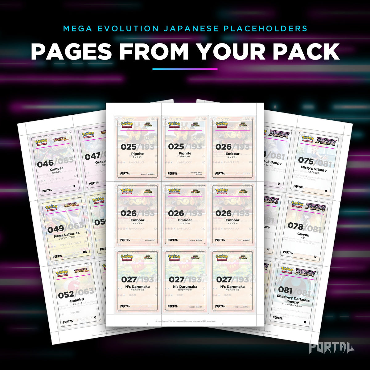 Pages from the Mega Evolution Japanese era bundle