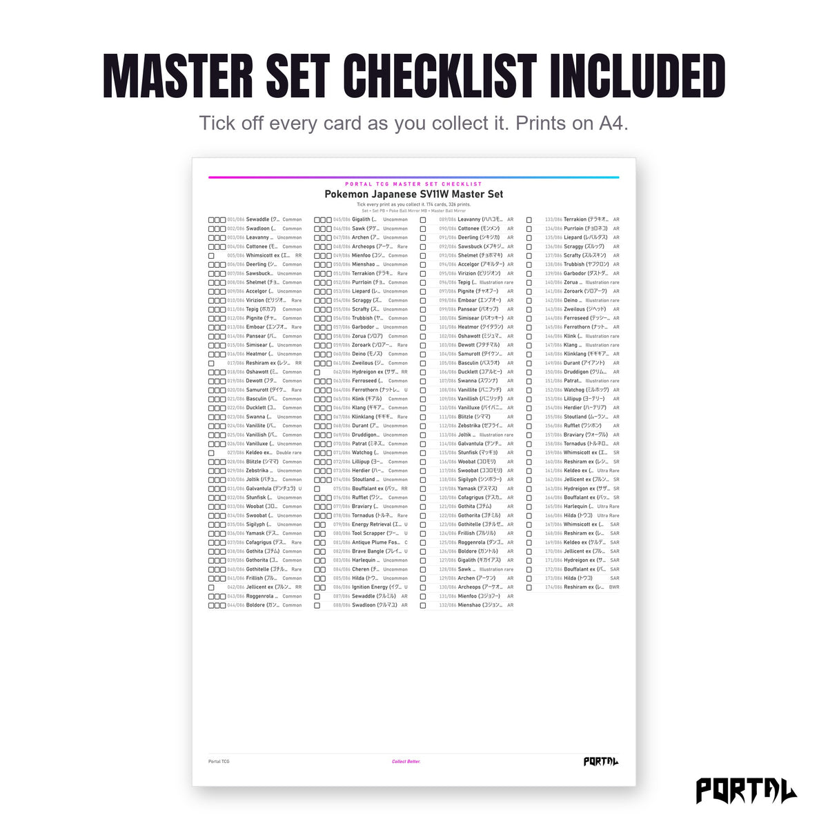 Master set checklist in the Scarlet and Violet Japanese era bundle