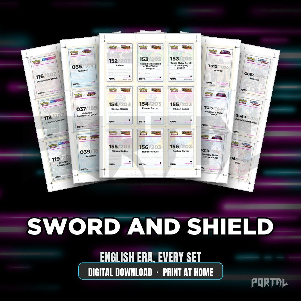 Sword and Shield era bundle placeholders, digital download