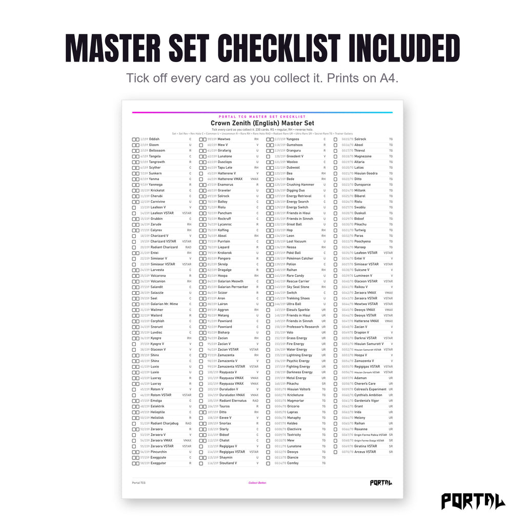 Master set checklist in the Sword and Shield era bundle
