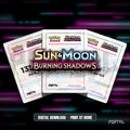 Pokemon Burning Shadows master set placeholders, digital download, Portal TCG
