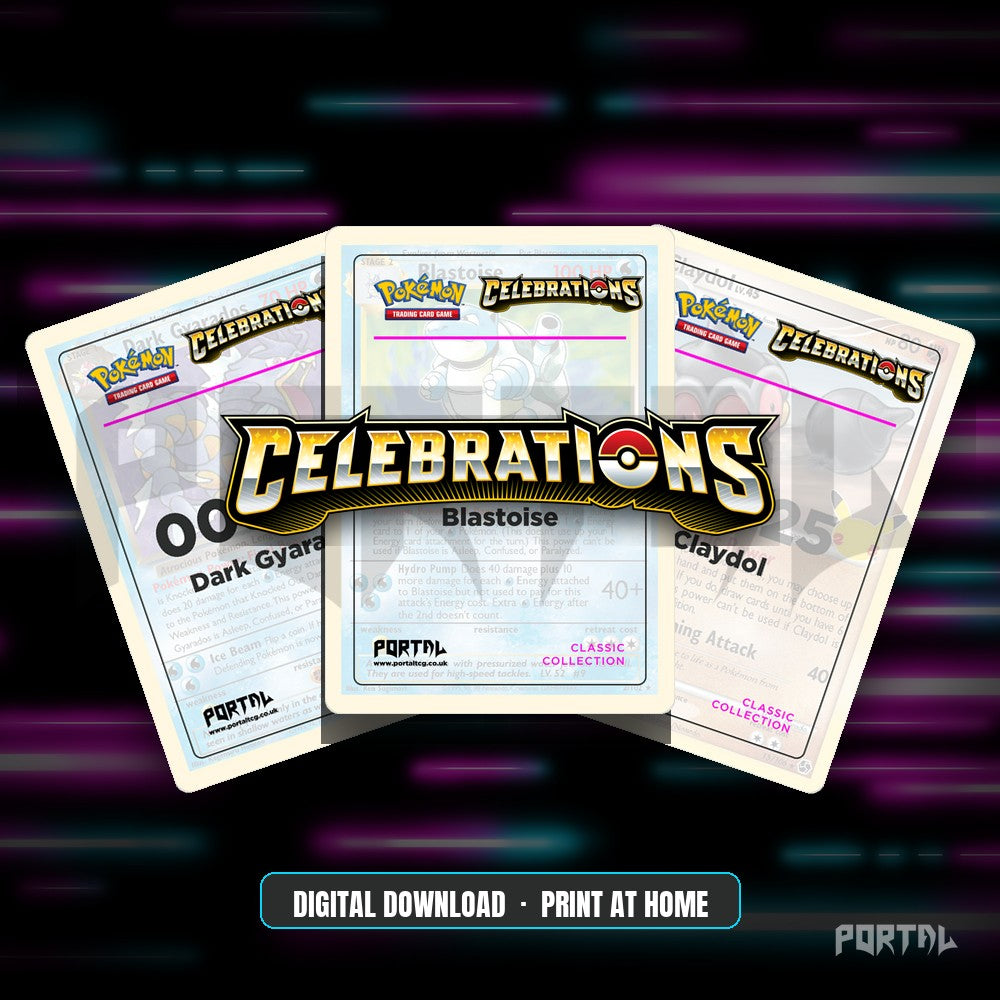 Celebrations Classic Collection master set placeholder cards, digital download, Portal TCG