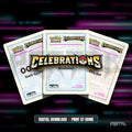 Celebrations Classic Collection master set placeholder cards, digital download, Portal TCG