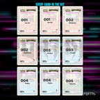 Celebrations placeholder cards laid out in a nine pocket binder page