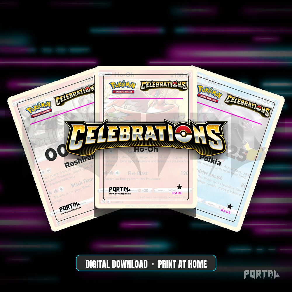 Celebrations master set placeholder cards, digital download, Portal TCG