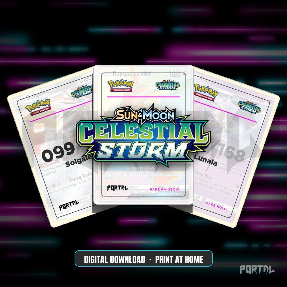 Pokemon Celestial Storm master set placeholders, digital download, Portal TCG