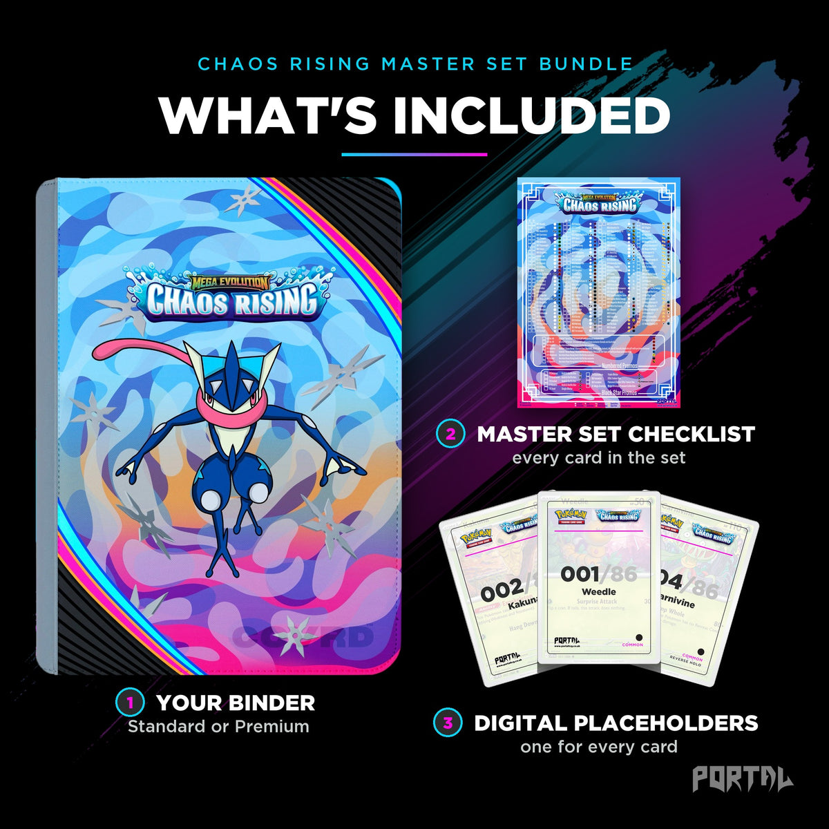 Pokemon Chaos Rising master set bundle, what's included, Portal TCG