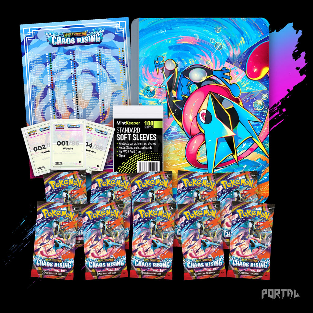 Pokemon Chaos Rising Mega Greninja premium collector's bundle, everything included, binder without set logo, Portal TCG