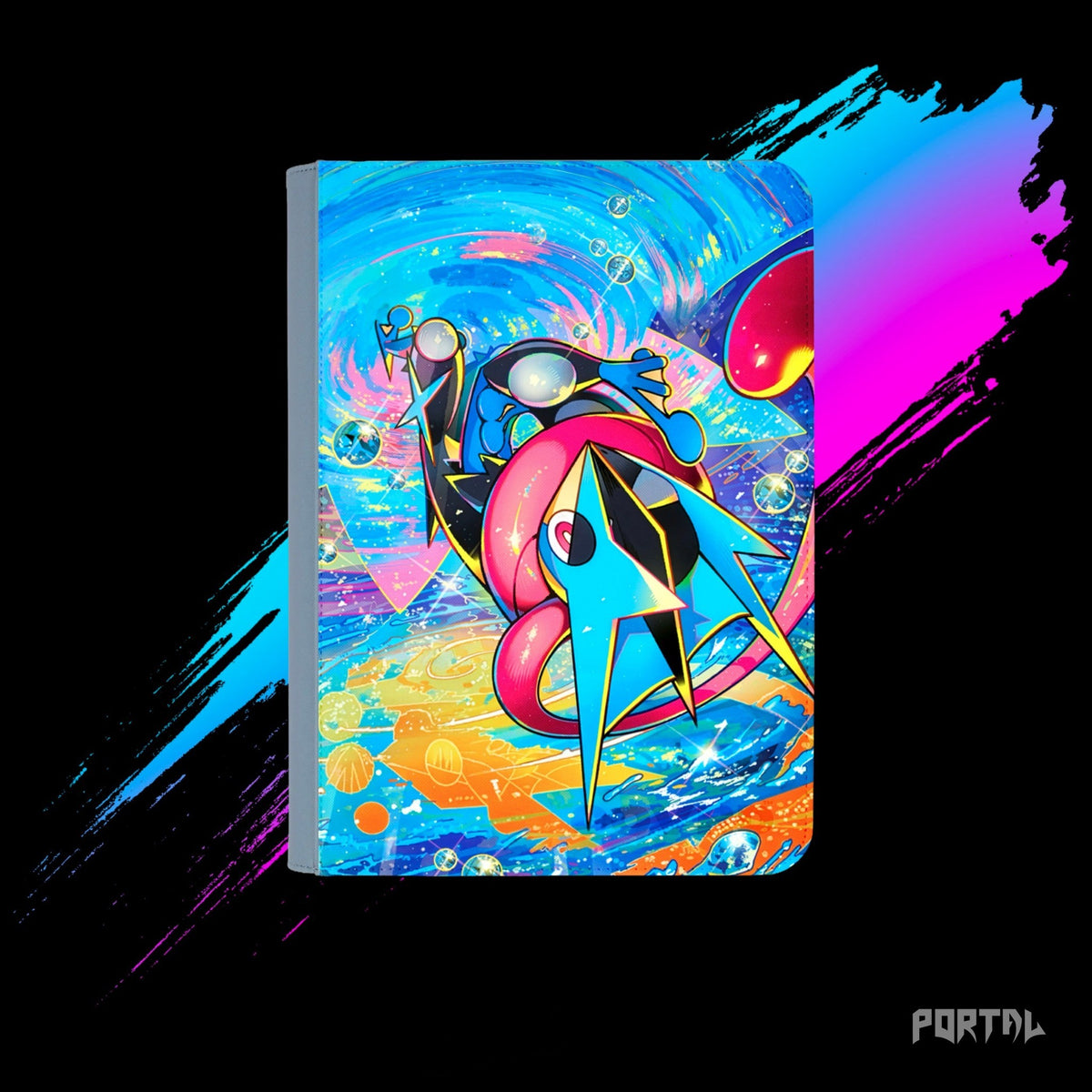 Pokemon Chaos Rising Mega Greninja premium collector's bundle, premium binder front cover without set logo, Portal TCG