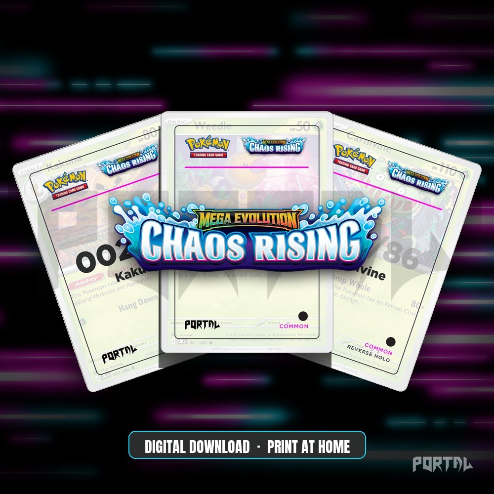 Pokemon Chaos Rising master set placeholders, digital download, Portal TCG