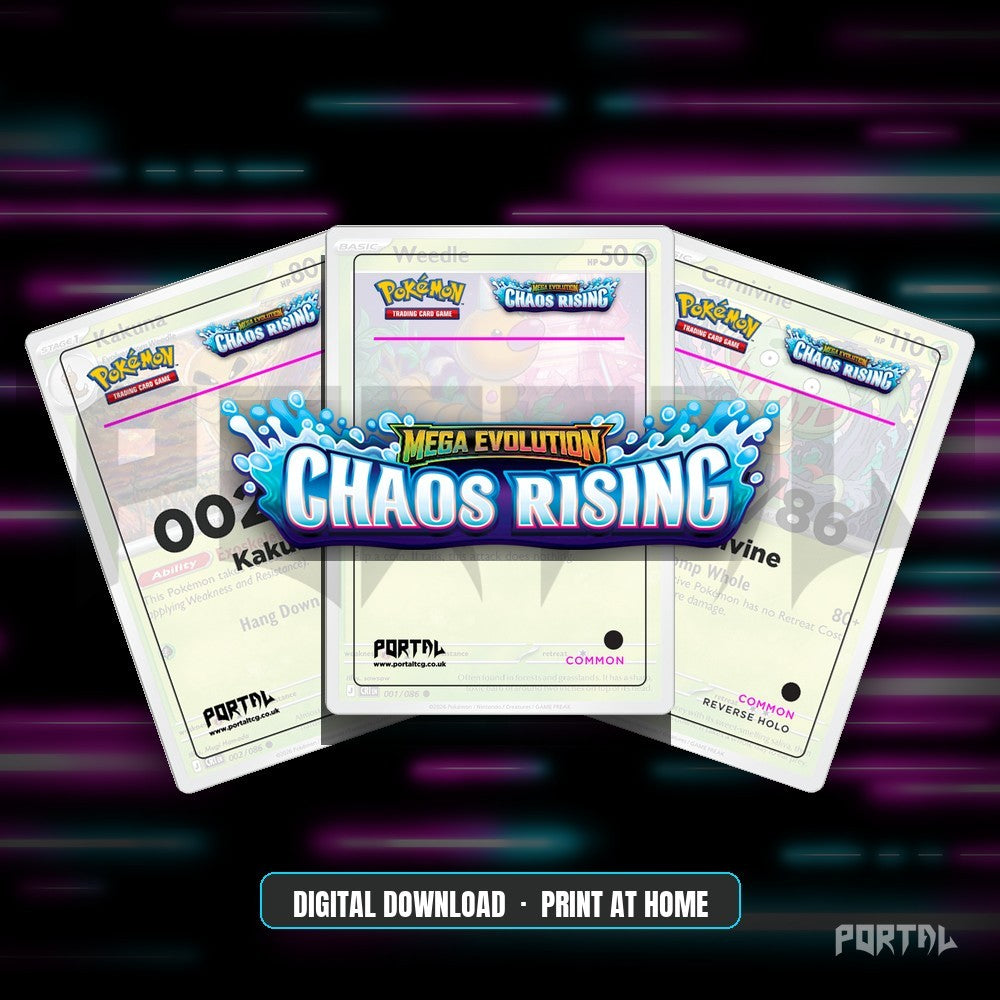 Pokemon Chaos Rising master set placeholders, digital download, Portal TCG