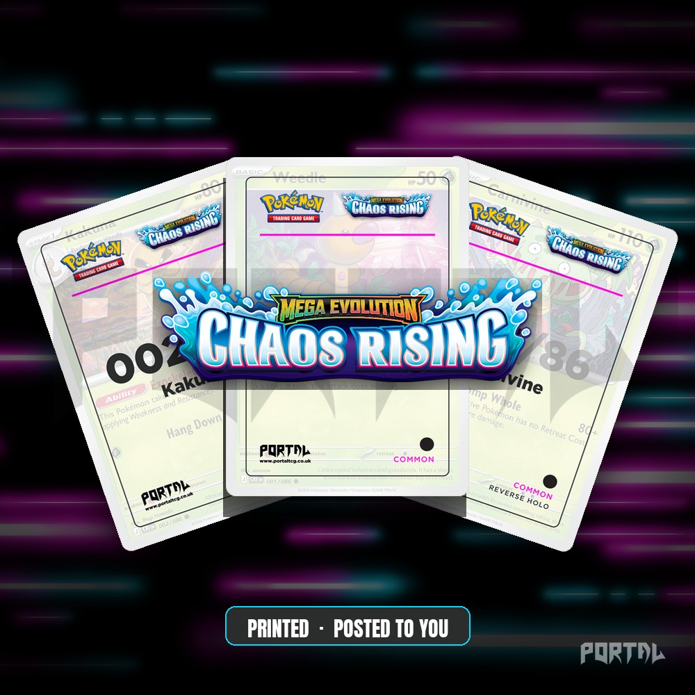 Chaos Rising master set placeholder cards, Portal TCG