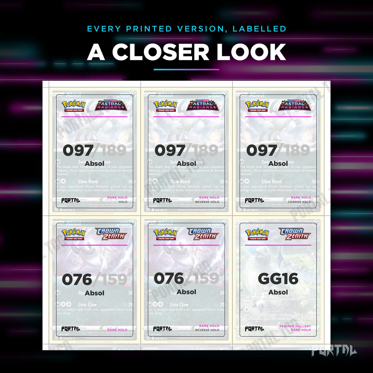 Close up of one Absol placeholder page