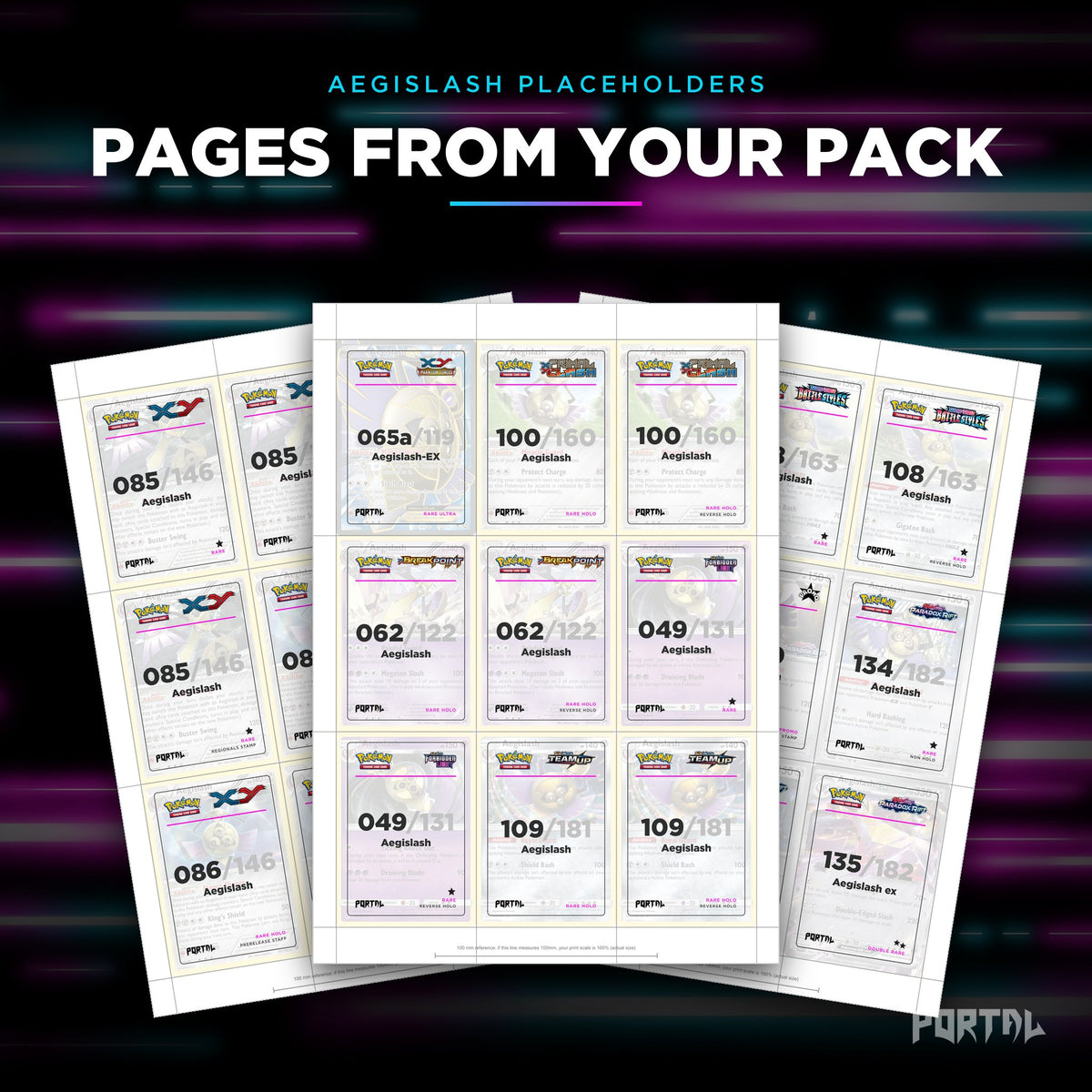 Pages from the Aegislash placeholder pack