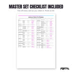 The Alakazam master set checklist included in the pack