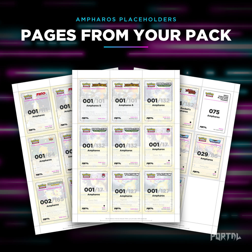 Pages from the Ampharos placeholder pack