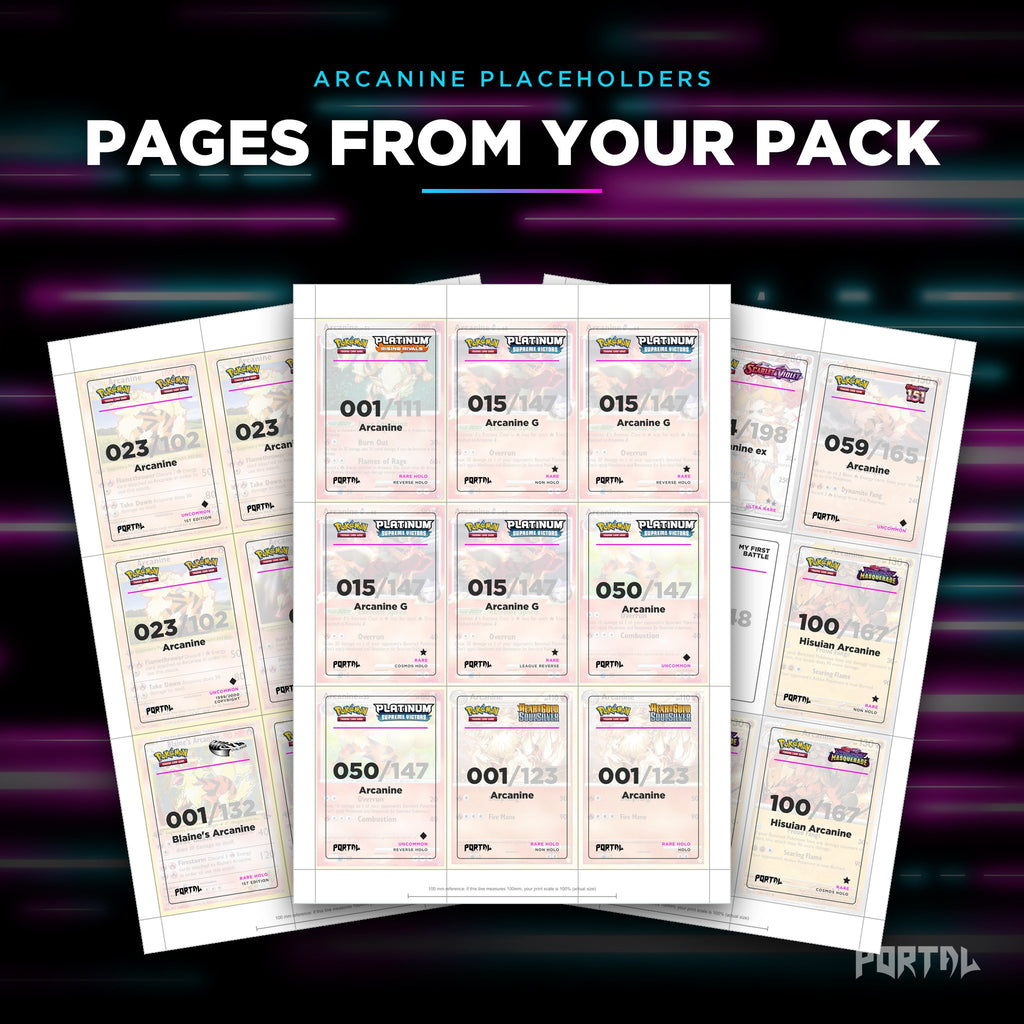 Pages from the Arcanine placeholder pack