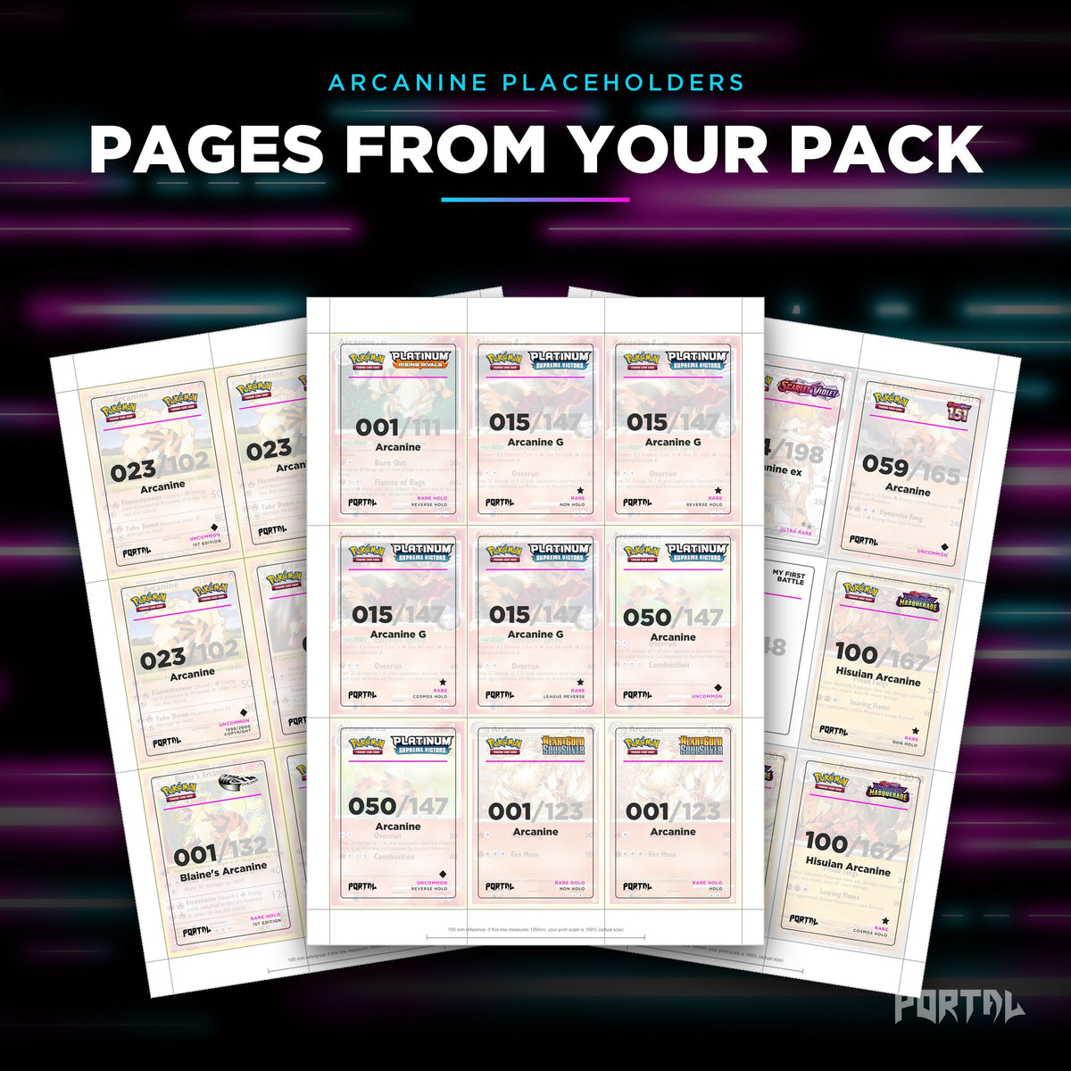 Pages from the Arcanine placeholder pack