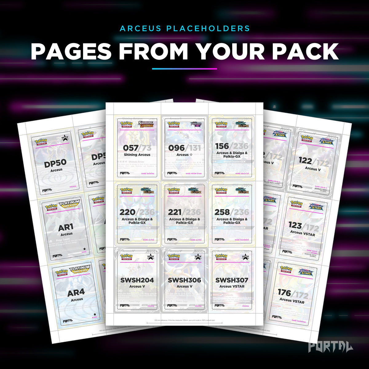 Pages from the Arceus placeholder pack