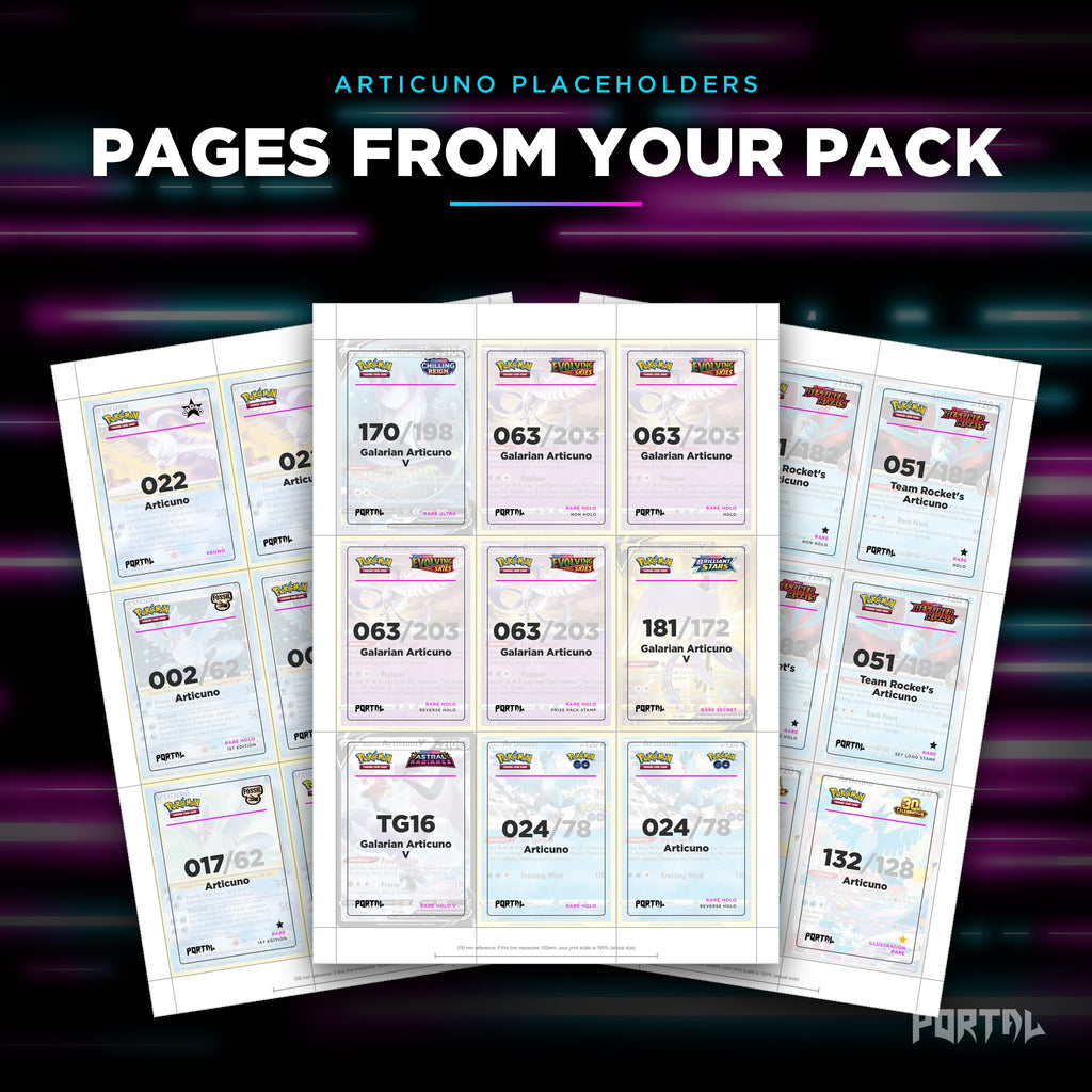 Pages from the Articuno placeholder pack