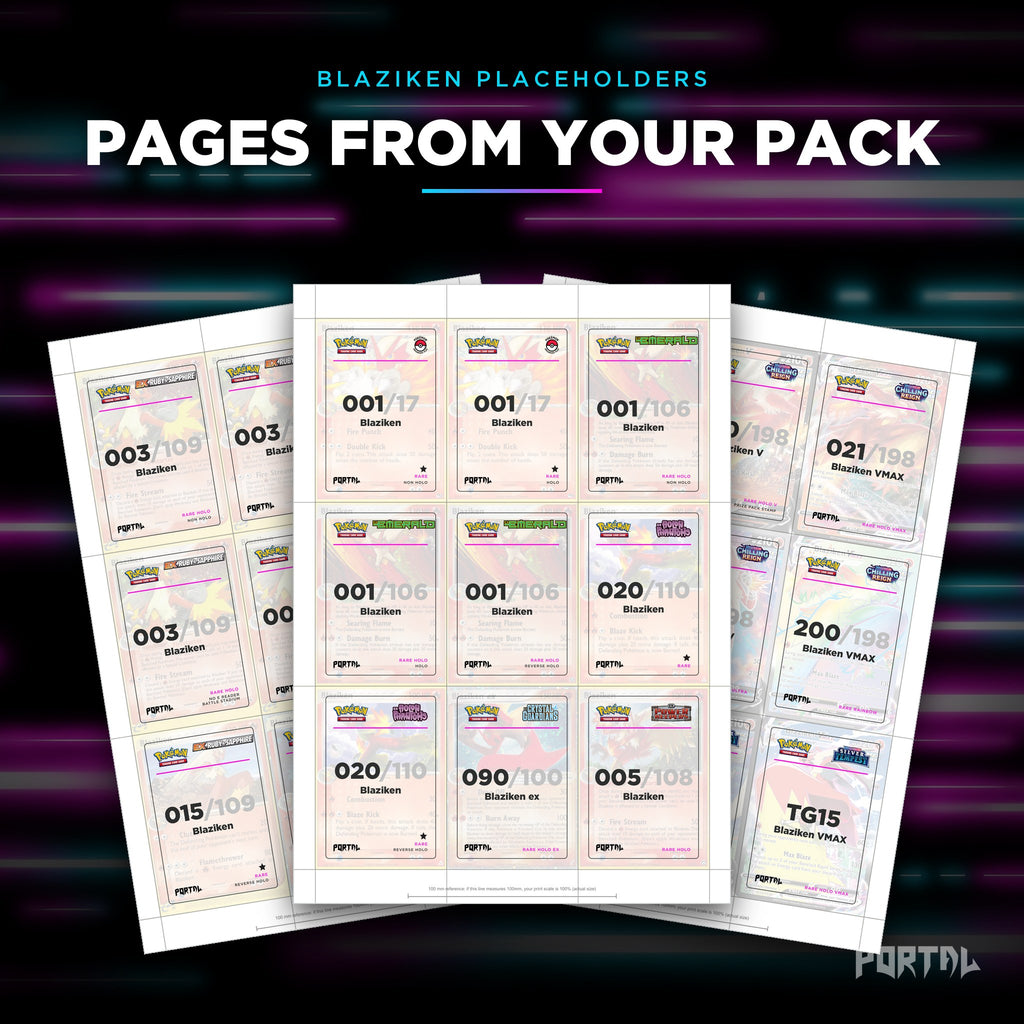 Pages from the Blaziken placeholder pack