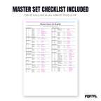The Blaziken master set checklist included in the pack