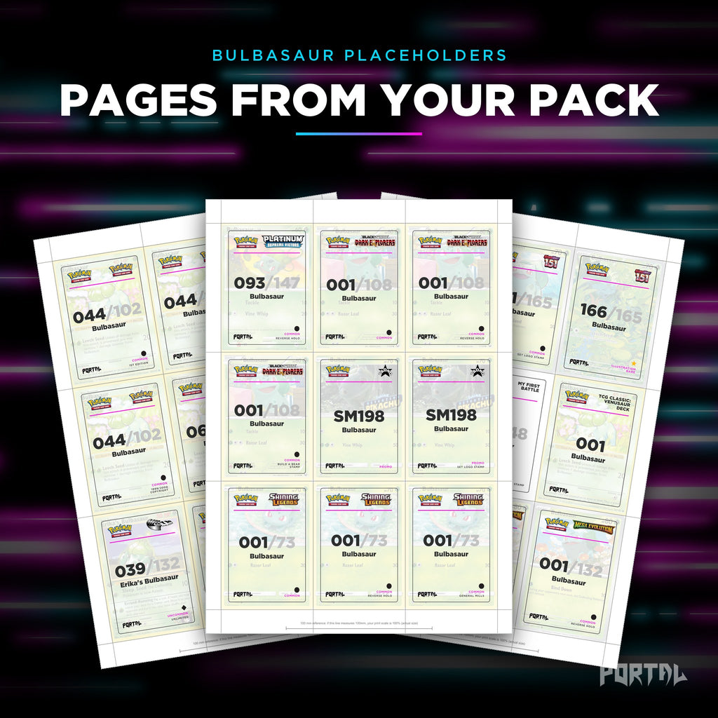 Pages from the Bulbasaur placeholder pack