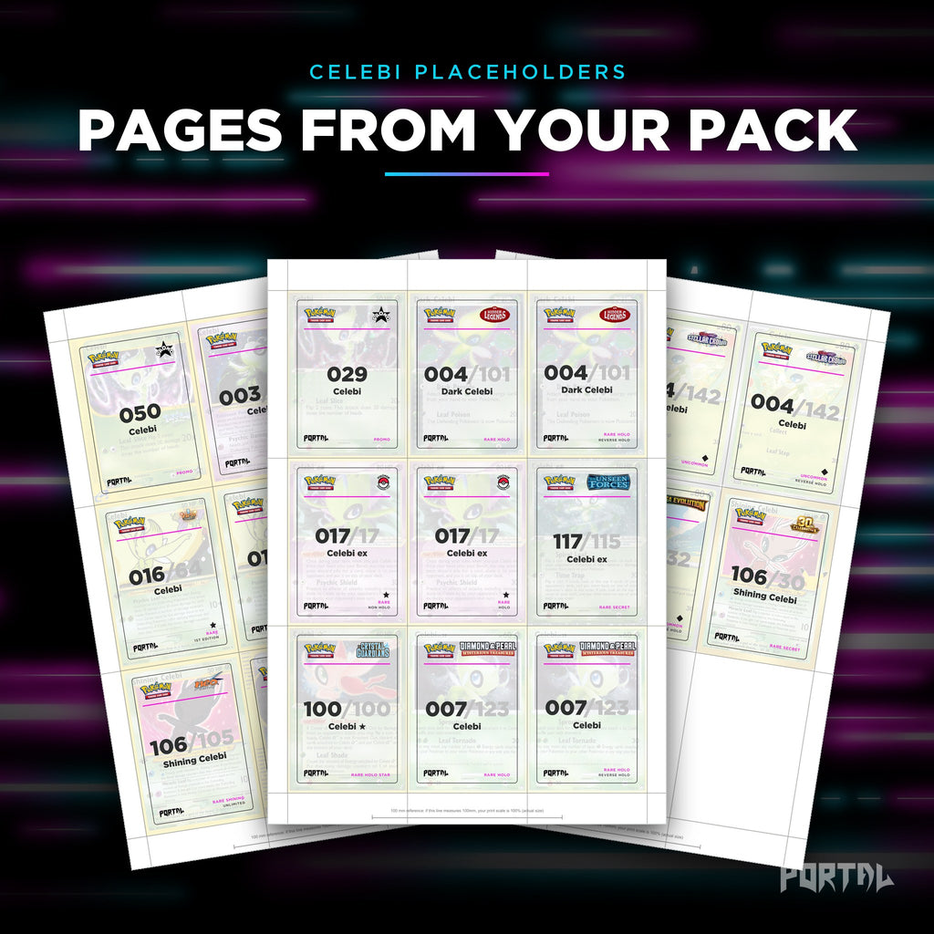 Pages from the Celebi placeholder pack