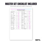 The Celebi master set checklist included in the pack
