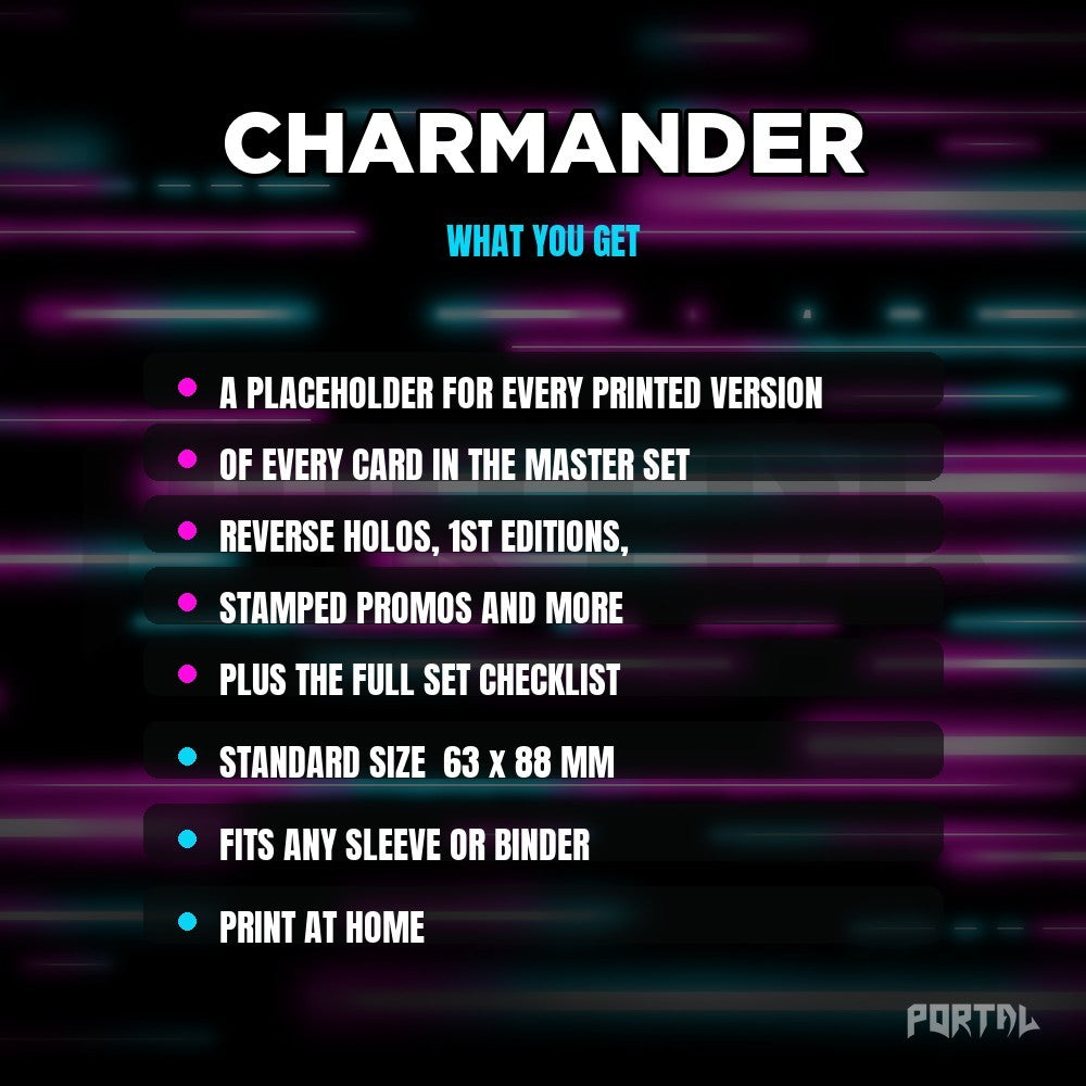 What you get in the Charmander placeholder pack
