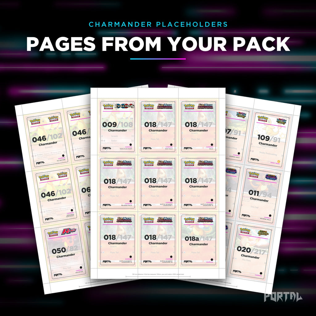 Pages from the Charmander placeholder pack