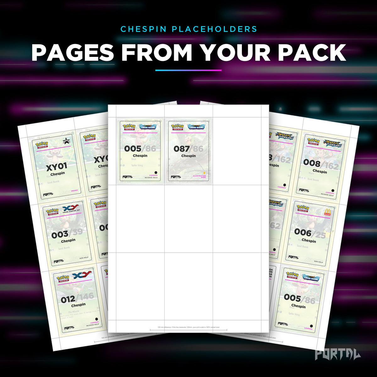 Pages from the Chespin placeholder pack