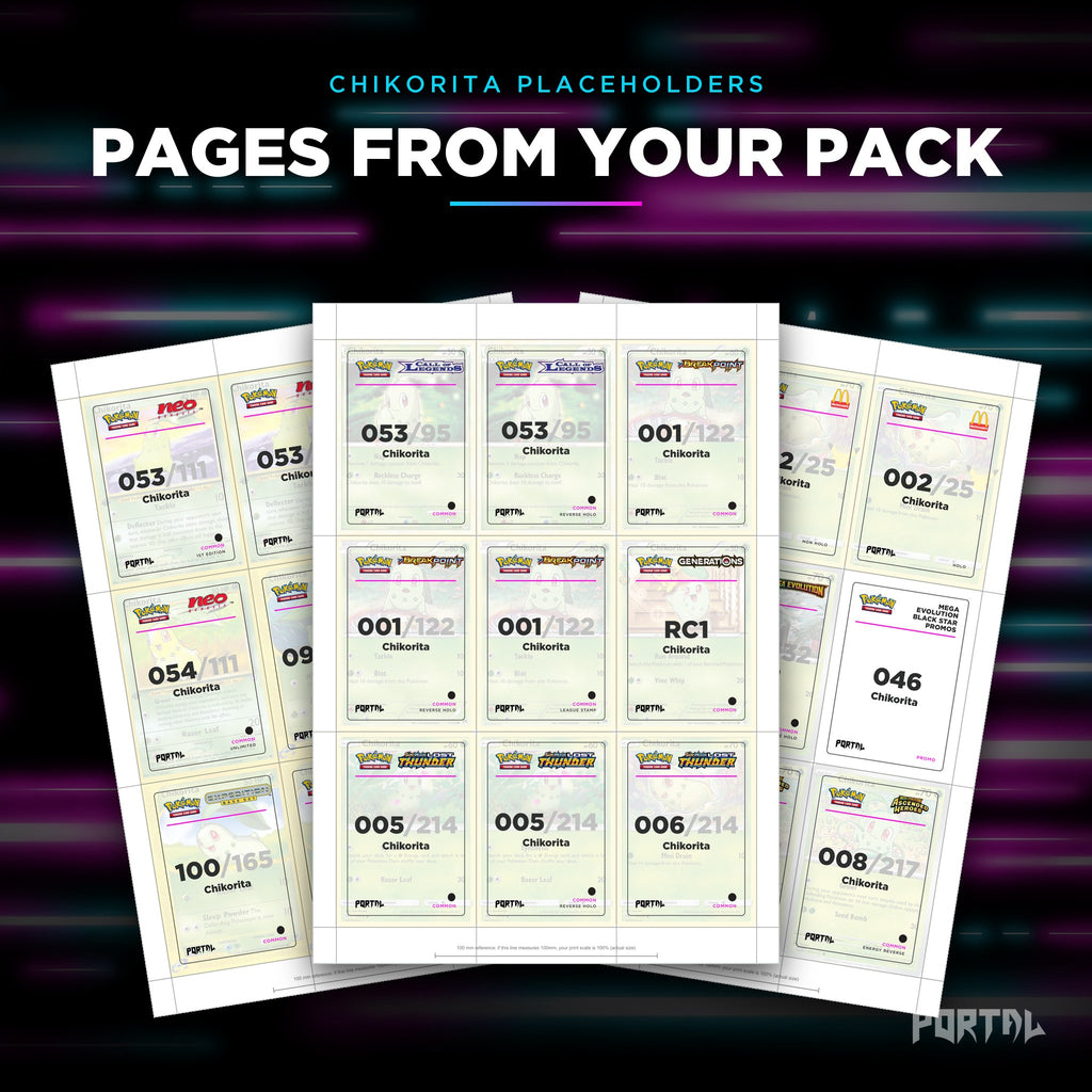 Pages from the Chikorita placeholder pack