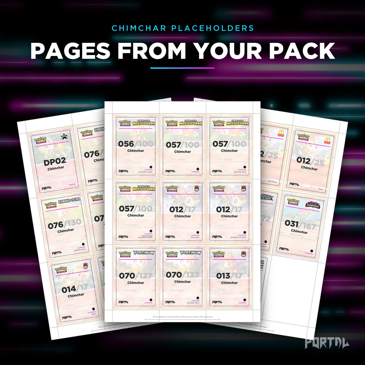 Pages from the Chimchar placeholder pack