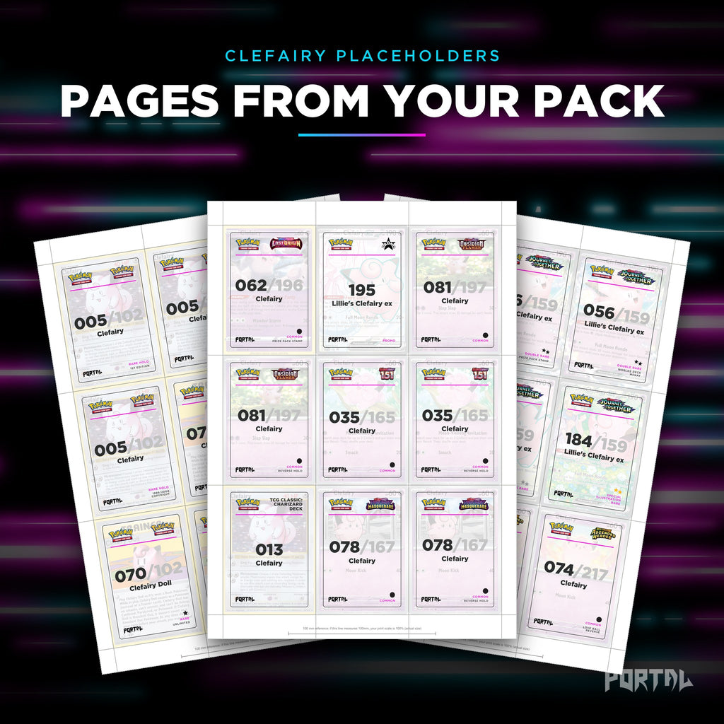 Pages from the Clefairy placeholder pack