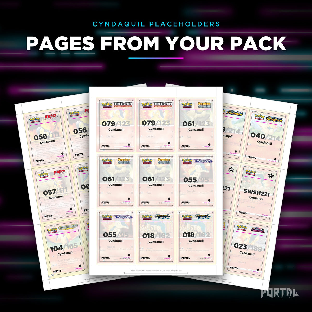 Pages from the Cyndaquil placeholder pack
